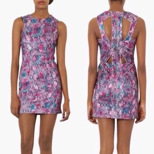 TopShop Pink Snake Skin Bodycon Dress Stretch NWT‎